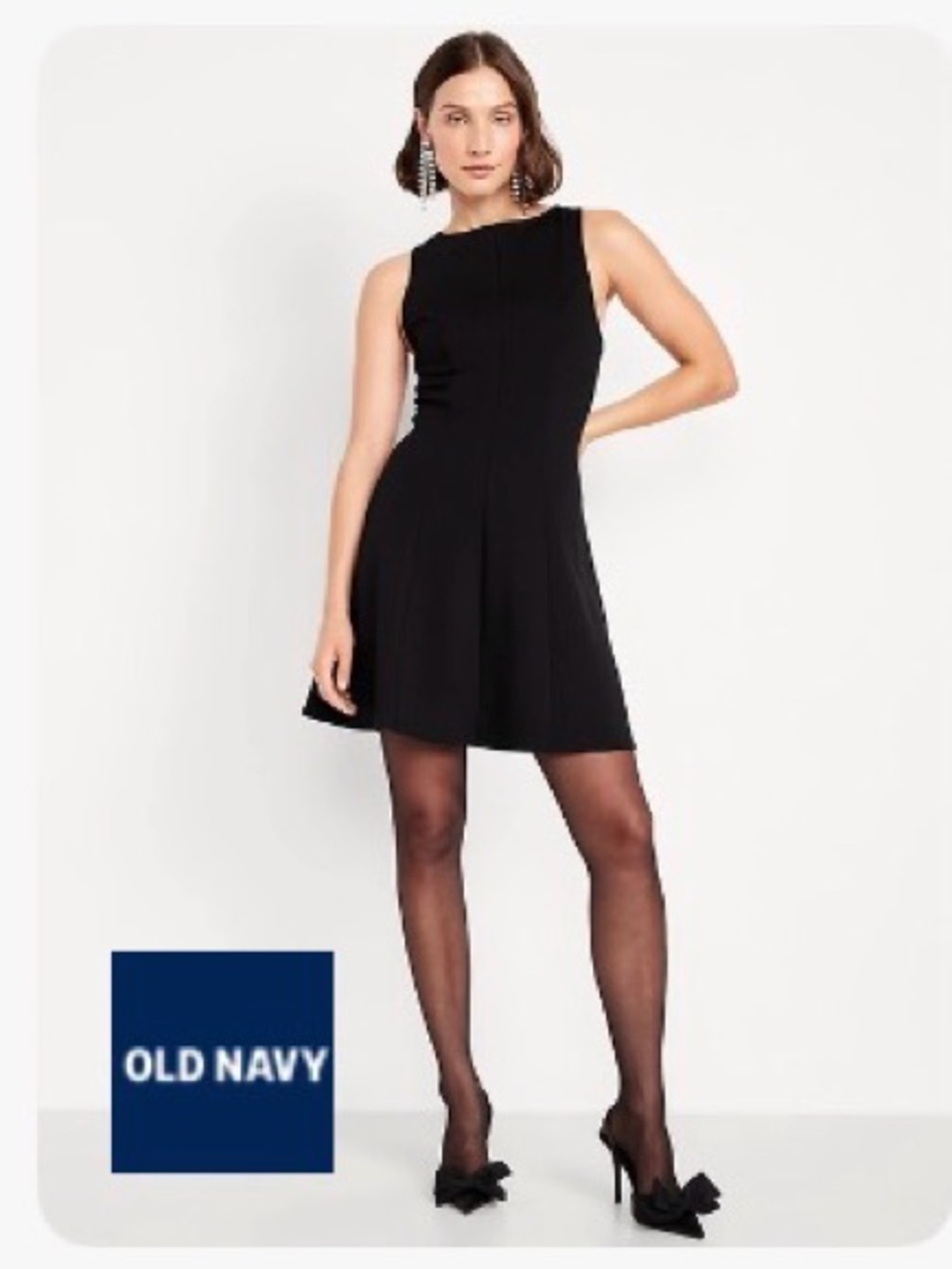 Old Navy Black Sleeveless Mini A-Line Dress